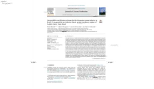 Sustainability certification scheme for the dimension stone industry in Brazil: A proposal for an initiative based on the northwest region of Espírito Santo State, Brazil